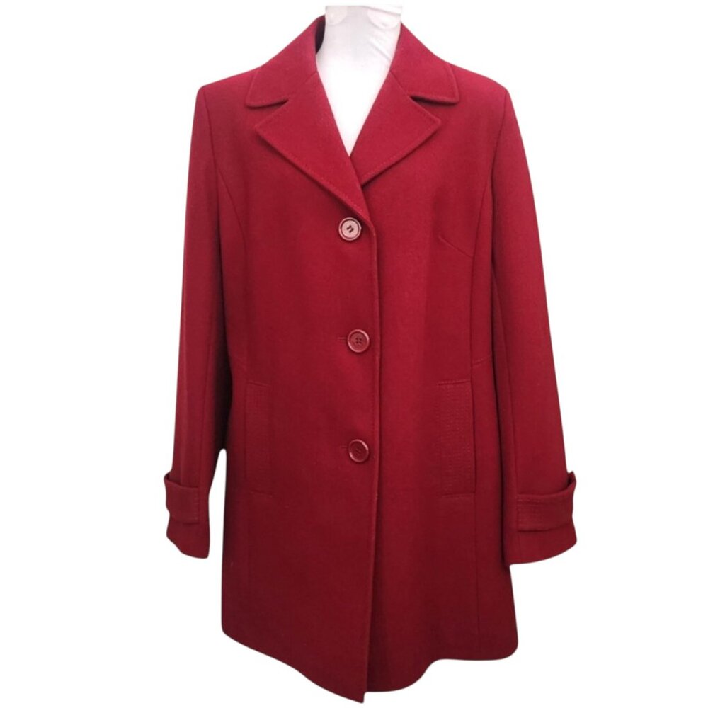 Vintage Forecaster Boston Women’s 14 Red Wool Blend Winter Classic Lined Coat